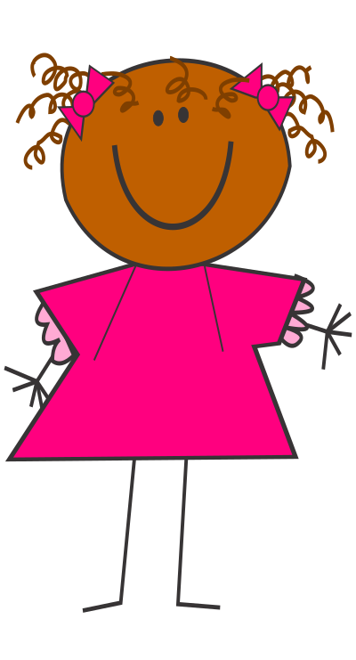Funny girl with dark skin clipart