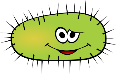Funny green bactera clipart