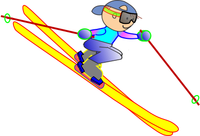 Funny Guy Skiing clipart