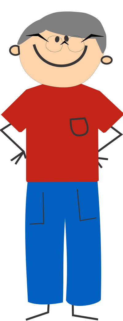 Funny guy with grey hair and spectacles clipart