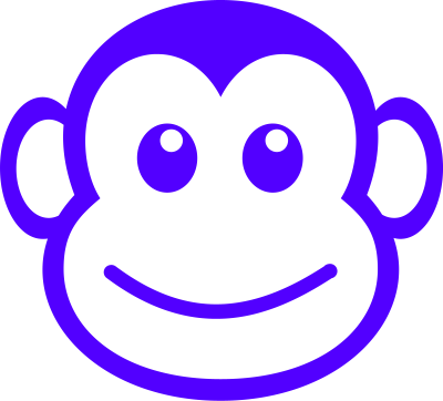 Funny monkey face simple path clipart