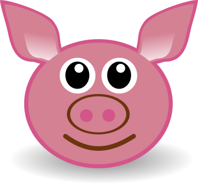 Funny piggy face clipart