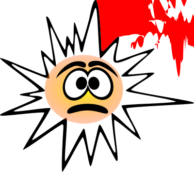 Funny red bacteria clipart