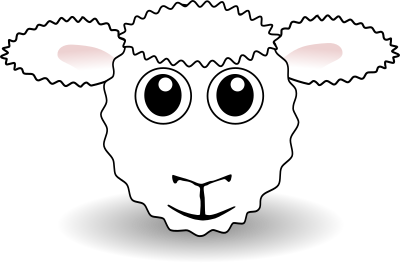 Funny Sheep Face White Cartoon clipart
