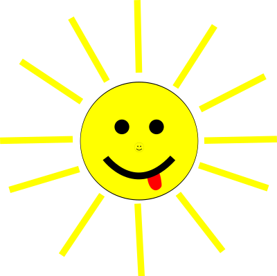 Funny Sun Face Cartoon clipart