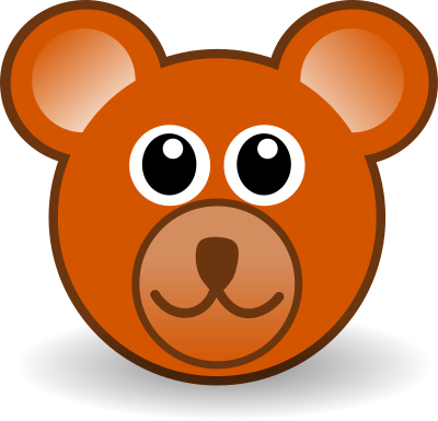 Funny teddy bear face brown clipart