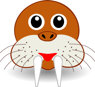 Funny walrus face clipart