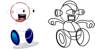 Funny Wheeled Robot - game character - superb quality clipart