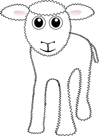 Funny White Lamb Cartoon clipart
