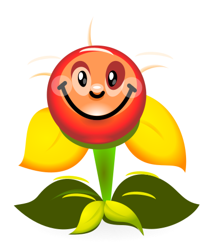 Funny Yellow Flower Character - superb production quality clipart