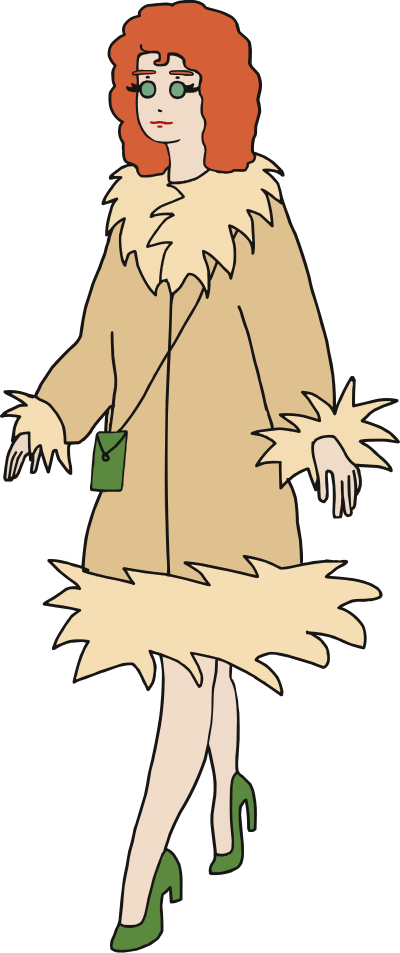 Fur coat lady clipart