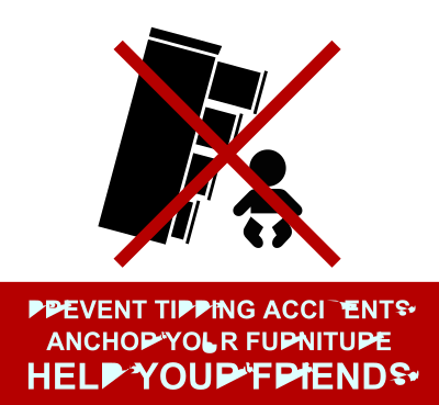 Furniture anchor warning clipart