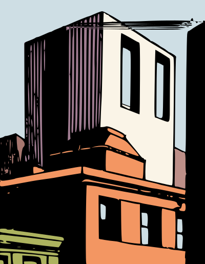 Futuristic building clipart