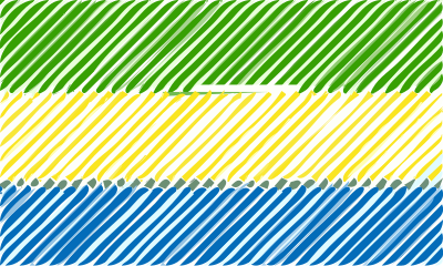 Gabon flag linear clipart