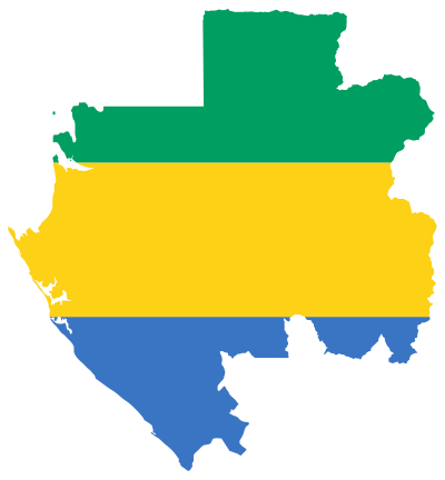 Gabon Flag Map clipart