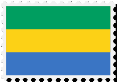 Gabon flag stamp clipart