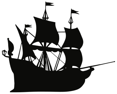 Galleon Ship Silhouette clipart