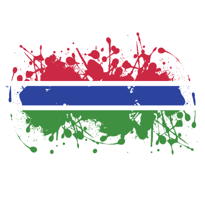 Gambia flag ink splatter clipart