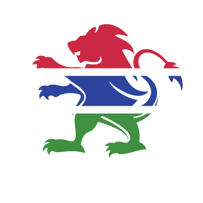Gambia flag lion crest clipart