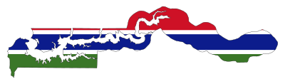 Gambia Flag Map With Stroke clipart