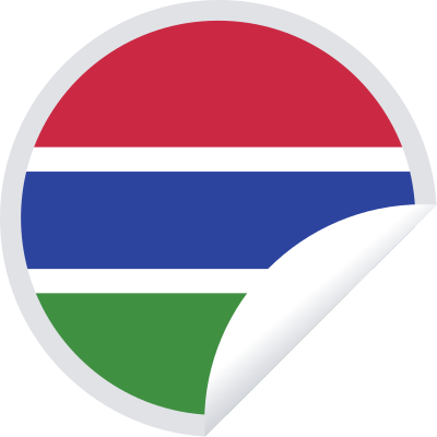 Gambia flag round sticker clipart