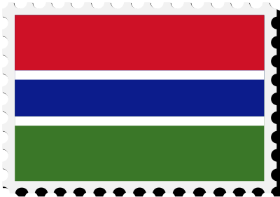 Gambia flag stamp clipart