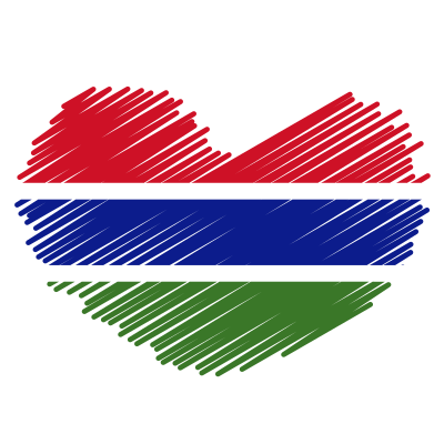 Gambian flag heart symbol clipart