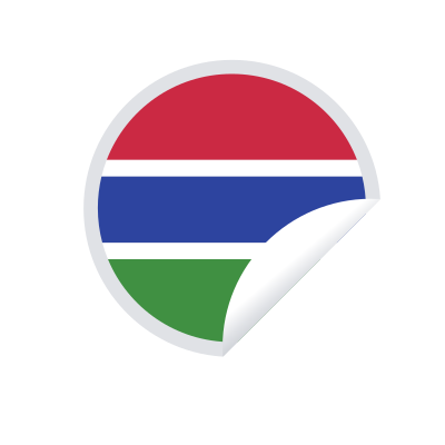Gambian flag round sticker clipart
