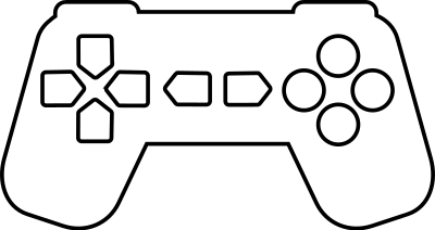 Game Controller Outline White clipart