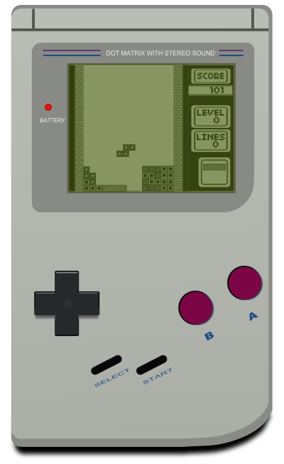 Gameboy with tetris clipart