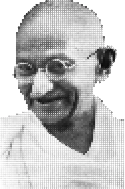 Gandhi Portrait Halftone clipart