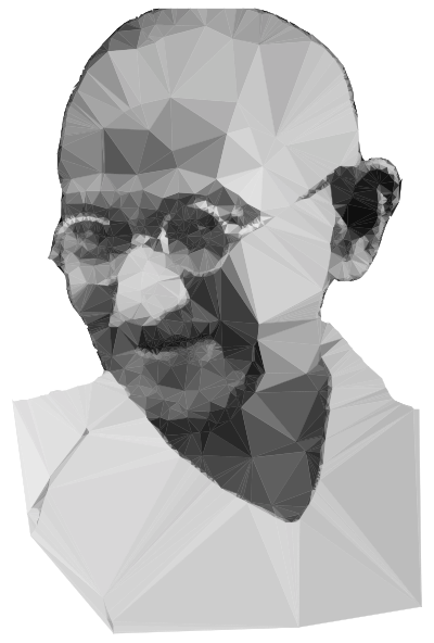Gandhi Portrait Low Poly clipart