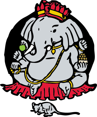 Ganesha and mouse clipart