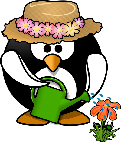 Garden penguin clipart