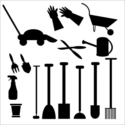 Garden Tools Silhouette clipart