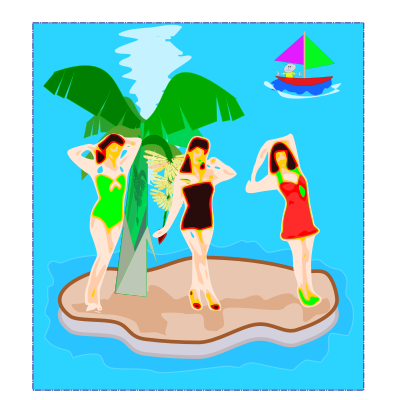 Garotas da ilha tropical clipart