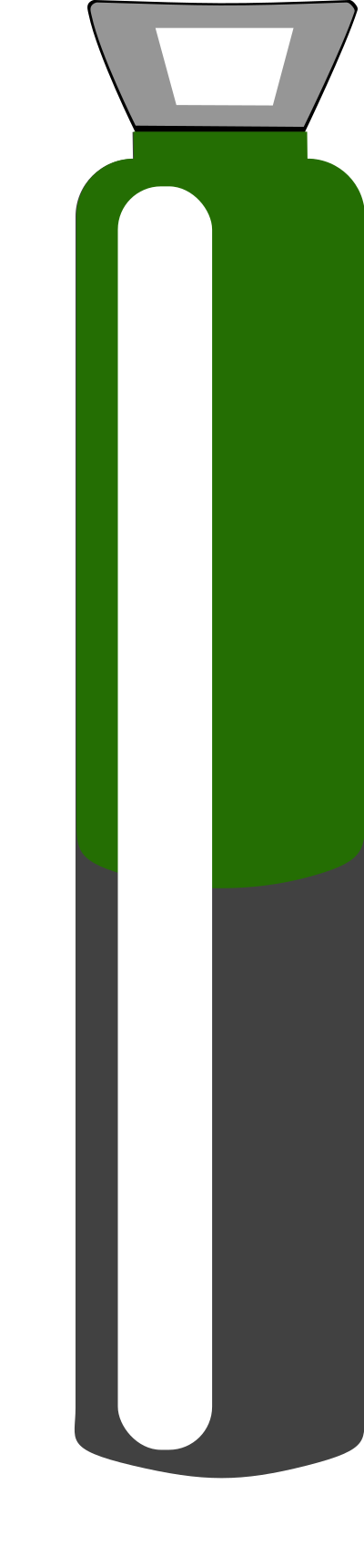 Gas cylinder grey and dark green, high pressure for Argon clipart