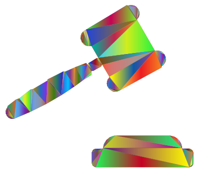 Gavel And Sound Block Icon Low Poly clipart