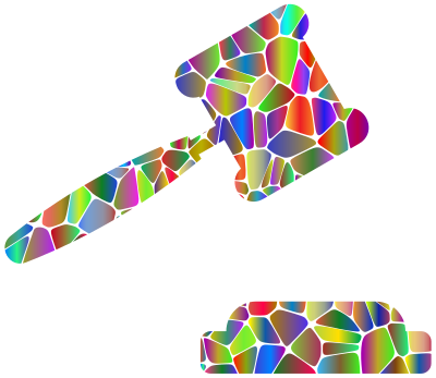 Gavel And Sound Block Icon Tiles Polyprismatic clipart