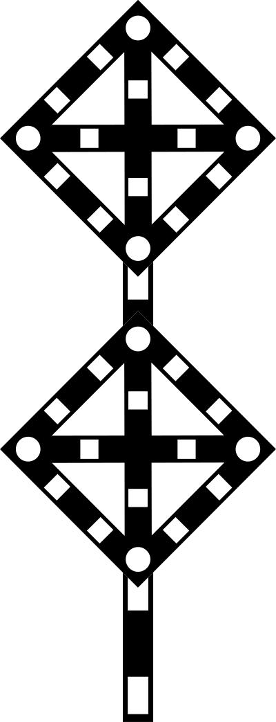 (GD-09) sign "Temporary sign - Raise the knife, lower wings (in the presence of two obstacles)" clipart
