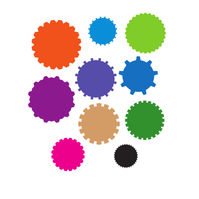 Gear and cog shapes clipart