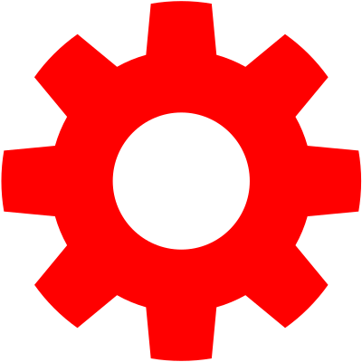 Gear in red clipart