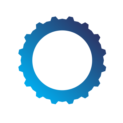 Gear shape blue color clipart