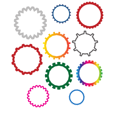 Gear shapes clipart