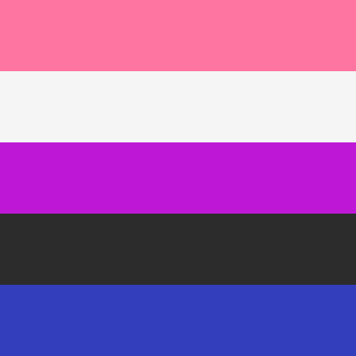 Gender-fluid LGBT pride flag in square profile clipart