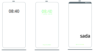 Generic Android smartphone mockup 3 variations - with outline clipart