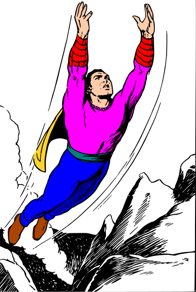 Generic flying superhero clipart