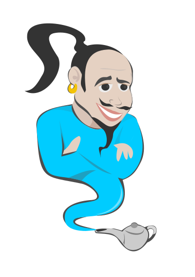 Genie In a Lamp Cartoon Character clipart