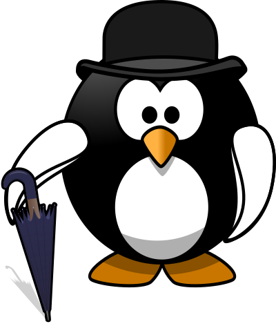 Gentleman penguin clipart