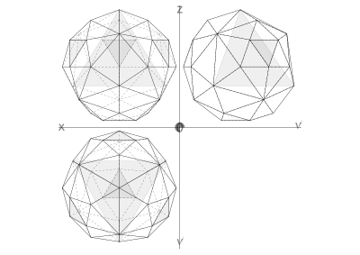 Geodesic sphere recursive from tetrahedron, multiple layers clipart